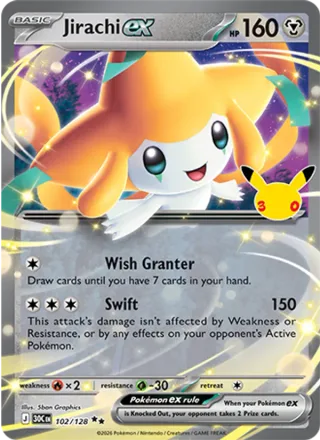 Jirachi ex #102 · 30th Celebration Pokémon card