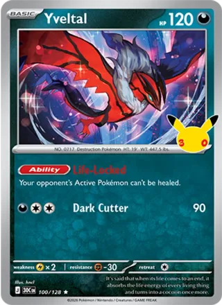 Yveltal #100 · 30th Celebration Pokémon card
