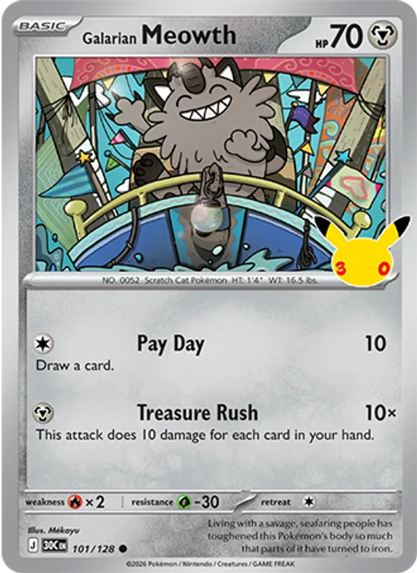 Galarian Meowth full card art