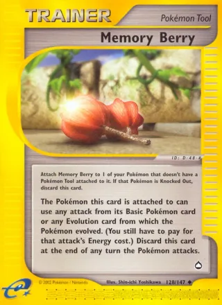 Memory Berry #128 · Aquapolis Pokémon card