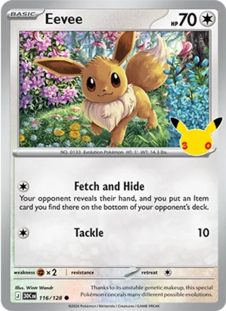 Eevee #116 · 30th Celebration Pokémon card