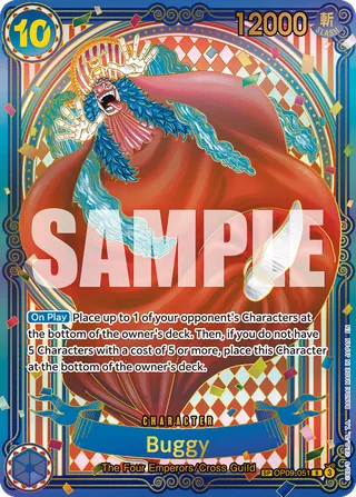 Buggy (SP) (Gold) #OP09-051-sp-gold · The Azure Sea's Seven One Piece card