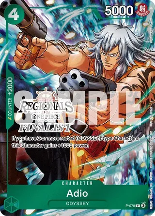 Adio (Offline Regional Finalist Card Set 2025 Vol.1) #P-078-offline-regional-finalist-card-set-2025-vol-1 · One Piece Promotion Cards One Piece card