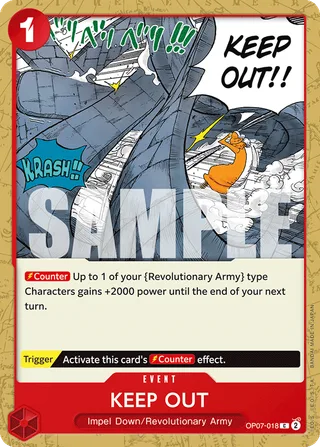 Keep Out #OP07-018 · 500 Years in the Future Pre-Release Cards One Piece card