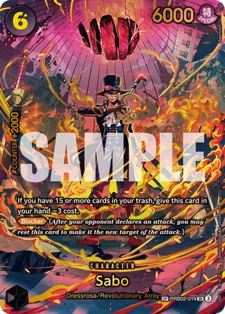 Sabo (SP) #PRB02-014-sp · Adventure on Kami's Island One Piece card