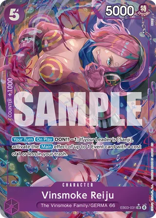 Vinsmoke Reiju (Alternate Art) #EB03-031-alternate-art · Extra Booster: One Piece Heroines Edition One Piece card