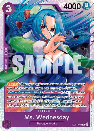 Ms. Wednesday #EB01-034 · Extra Booster: Memorial Collection One Piece card