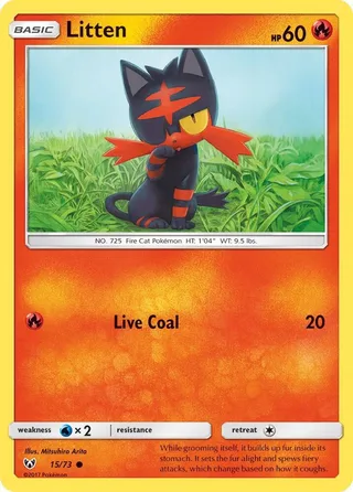 Litten #15 · Shining Legends Pokémon card