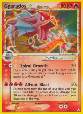 Gyarados ☆ δ #102 · Holon Phantoms Pokémon card