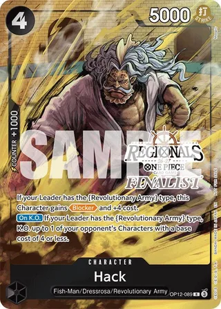 Hack (Regionals Finalist Card Set 26-27) #OP12-089-regionals-finalist-card-set-26-27 · One Piece Promotion Cards One Piece card