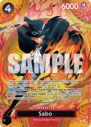 Sabo (SP) #P-105-sp · Adventure on Kami's Island One Piece card