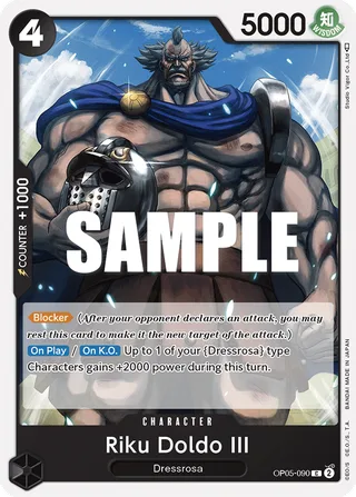 Riku Doldo III #OP05-090 · Awakening of the New Era: 1st Anniversary Tournament Cards One Piece card