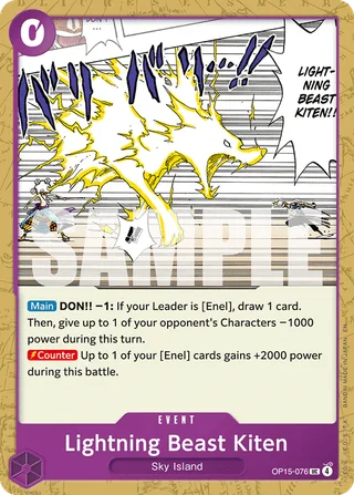 Lightning Beast Kiten #OP15-076 · Adventure on Kami's Island One Piece card