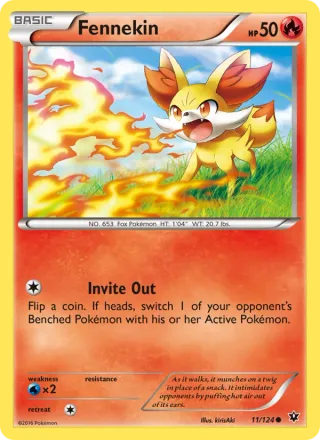 Fennekin #11 · Fates Collide Pokémon card