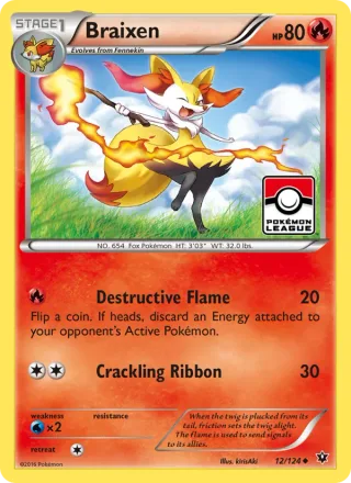 Braixen #12 · Fates Collide Pokémon card