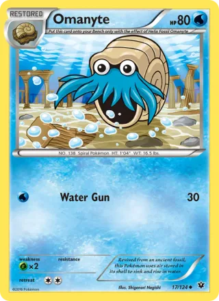 Omanyte #17 · Fates Collide Pokémon card