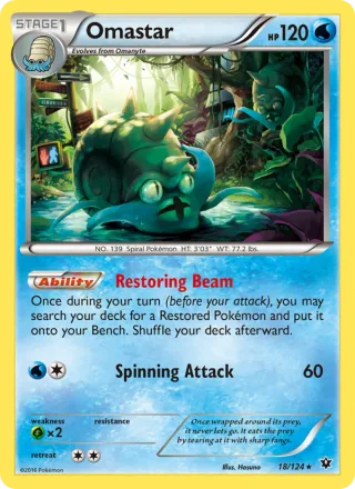 Omastar #18 · Fates Collide Pokémon card