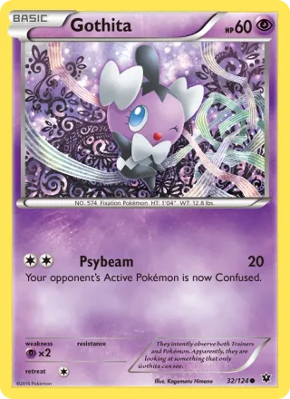 Gothita #32 · Fates Collide Pokémon card