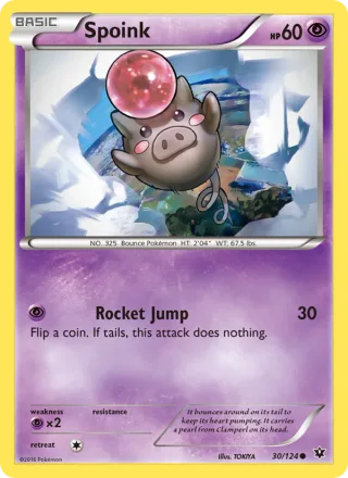 Spoink #30 · Fates Collide Pokémon card