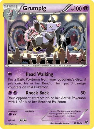 Grumpig #31 · Fates Collide Pokémon card
