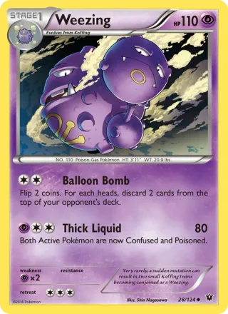 Weezing #28 · Fates Collide Pokémon card