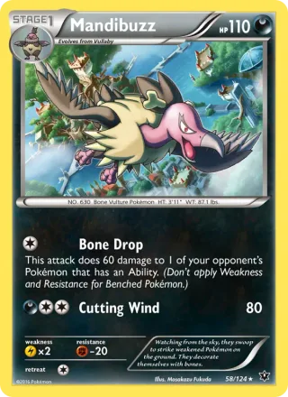 Mandibuzz #58 · Fates Collide Pokémon card