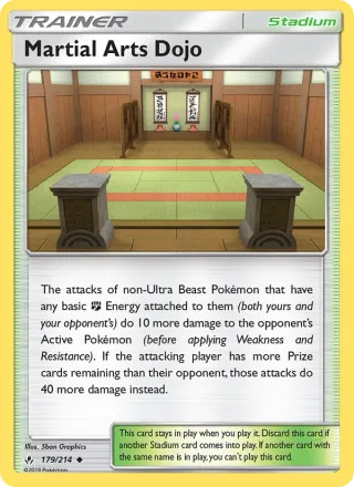 Martial Arts Dojo #179 · Unbroken Bonds Pokémon card