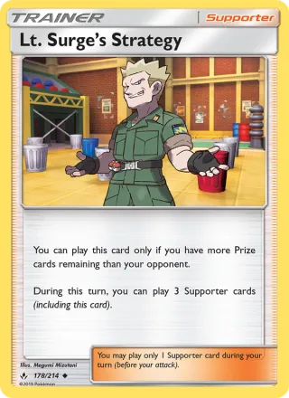 Lt. Surge’s Strategy #178 · Unbroken Bonds Pokémon card