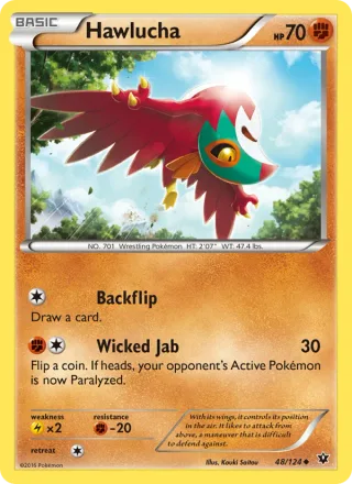 Hawlucha #48 · Fates Collide Pokémon card