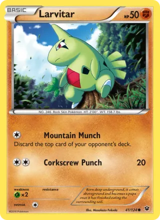 Larvitar #41 · Fates Collide Pokémon card