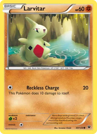 Larvitar #40 · Fates Collide Pokémon card