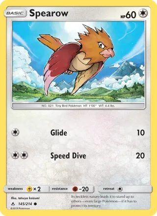 Spearow #145 · Unbroken Bonds Pokémon card