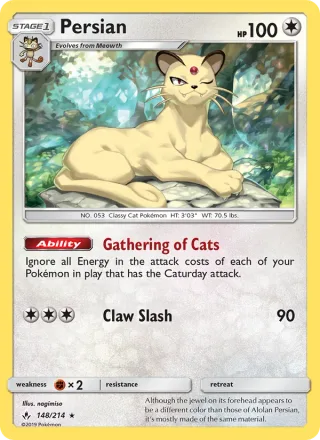 Persian #148 · Unbroken Bonds Pokémon card