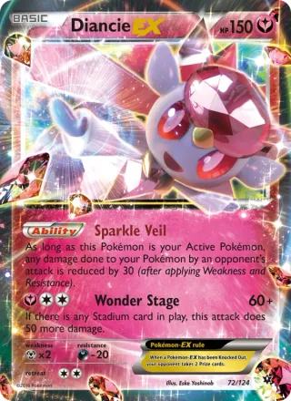 Diancie EX #72 · Fates Collide Pokémon card