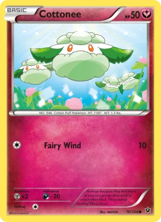 Cottonee #70 · Fates Collide Pokémon card