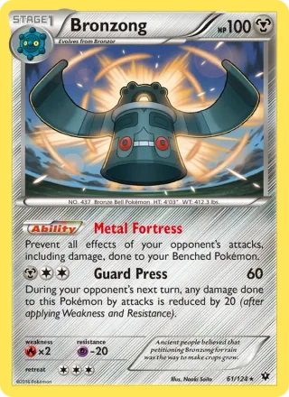 Bronzong #61 · Fates Collide Pokémon card