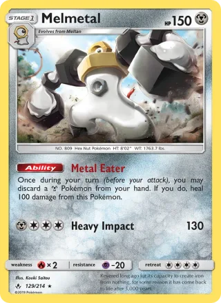 Melmetal #129 · Unbroken Bonds Pokémon card