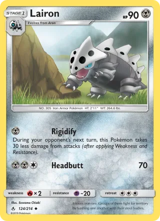Lairon #124 · Unbroken Bonds Pokémon card