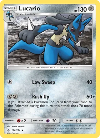 Lucario #126 · Unbroken Bonds Pokémon card