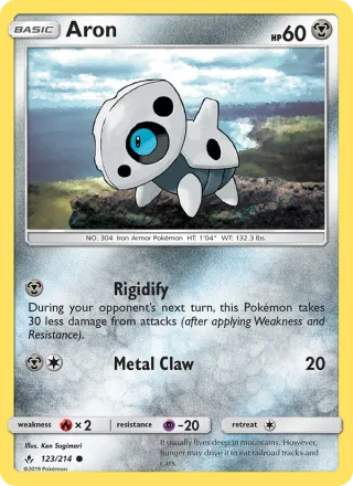 Aron #123 · Unbroken Bonds Pokémon card
