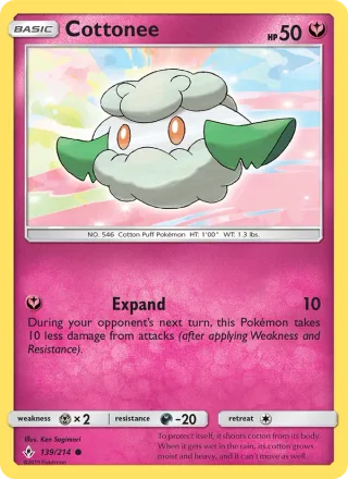Cottonee #139 · Unbroken Bonds Pokémon card
