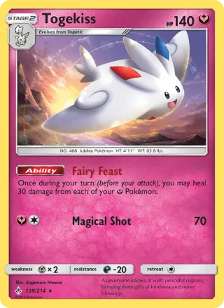 Togekiss #138 · Unbroken Bonds Pokémon card