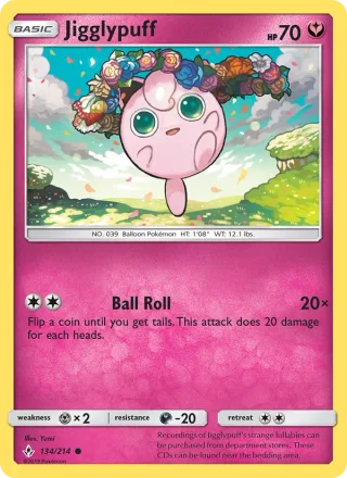 Jigglypuff #134 · Unbroken Bonds Pokémon card