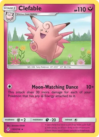 Clefable #133 · Unbroken Bonds Pokémon card