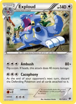 Exploud #82 · Fates Collide Pokémon card