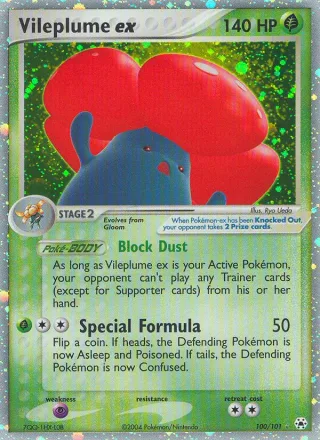 Vileplume ex #100 · Hidden Legends Pokémon card