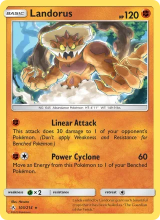 Landorus #103 · Unbroken Bonds Pokémon card