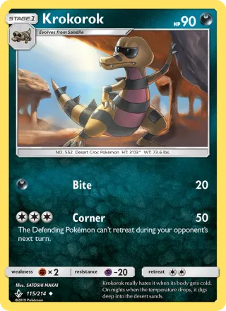 Krokorok #115 · Unbroken Bonds Pokémon card