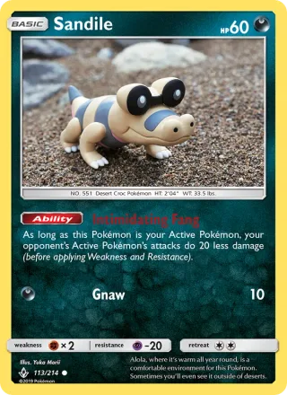 Sandile #113 · Unbroken Bonds Pokémon card