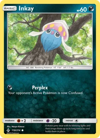 Inkay #118 · Unbroken Bonds Pokémon card
